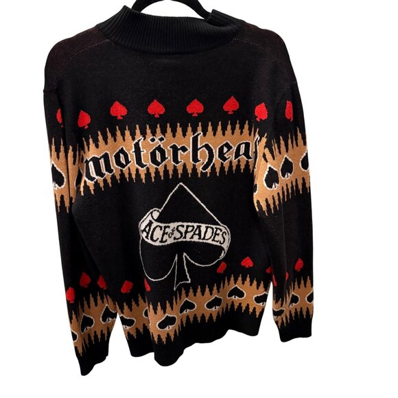 Motörhead Full-Zip Black Sweater With Ace Of Spades Graphic Print Large 100% Acr - Picture 3 of 6